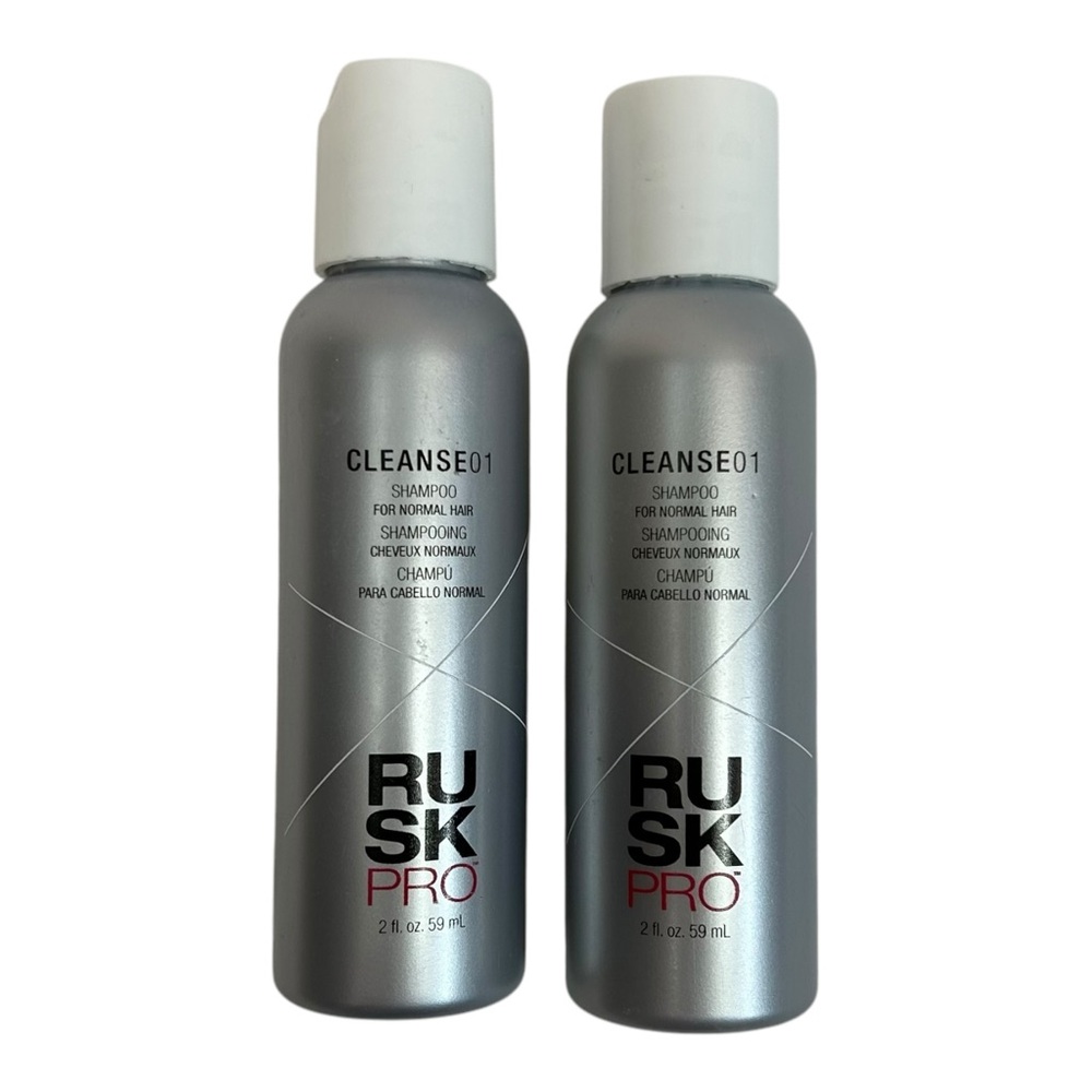 Lot (2) Rusk RuskPro Cleanse 01 Shampoo for Normal Hair Travel Size - 2oz.